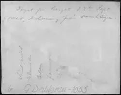 På kuvertet står följande information sammanställd vid musee