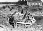 Ingenjörstrupper, broslagning, plöjning med bulldozer år 1941.