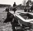 Ingenjörstrupper, broslagning, övning på torra land uniform 1960-tal.