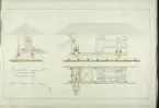 Skiss på ryska 1883, ur boken med ritningar mm 1868-1887, av den svenske torvmaskinkonstruktören Aleph Anrep.