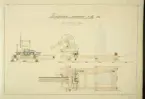 Skiss på ryska 1886, ur boken med ritningar mm 1868-1887, av den svenske torvmaskinkonstruktören Aleph Anrep.