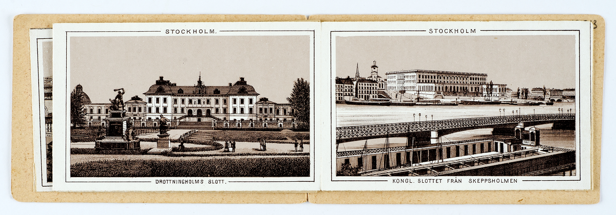 Bilder från Stockholm, Mosebacke, Kungsträdgården, Gustaf Adolfs torg, Kungliga slottet, Norrbro, Drottningholms slott, Hasselbacken, Ulriksdals slott