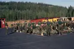 Livskvadronens uppställning inför avresa mot Arjeplogs-fjällen.