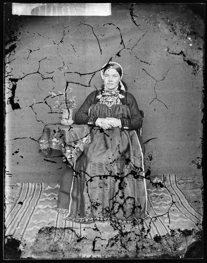 PortrettH, kvinne, bunad, hallingklede