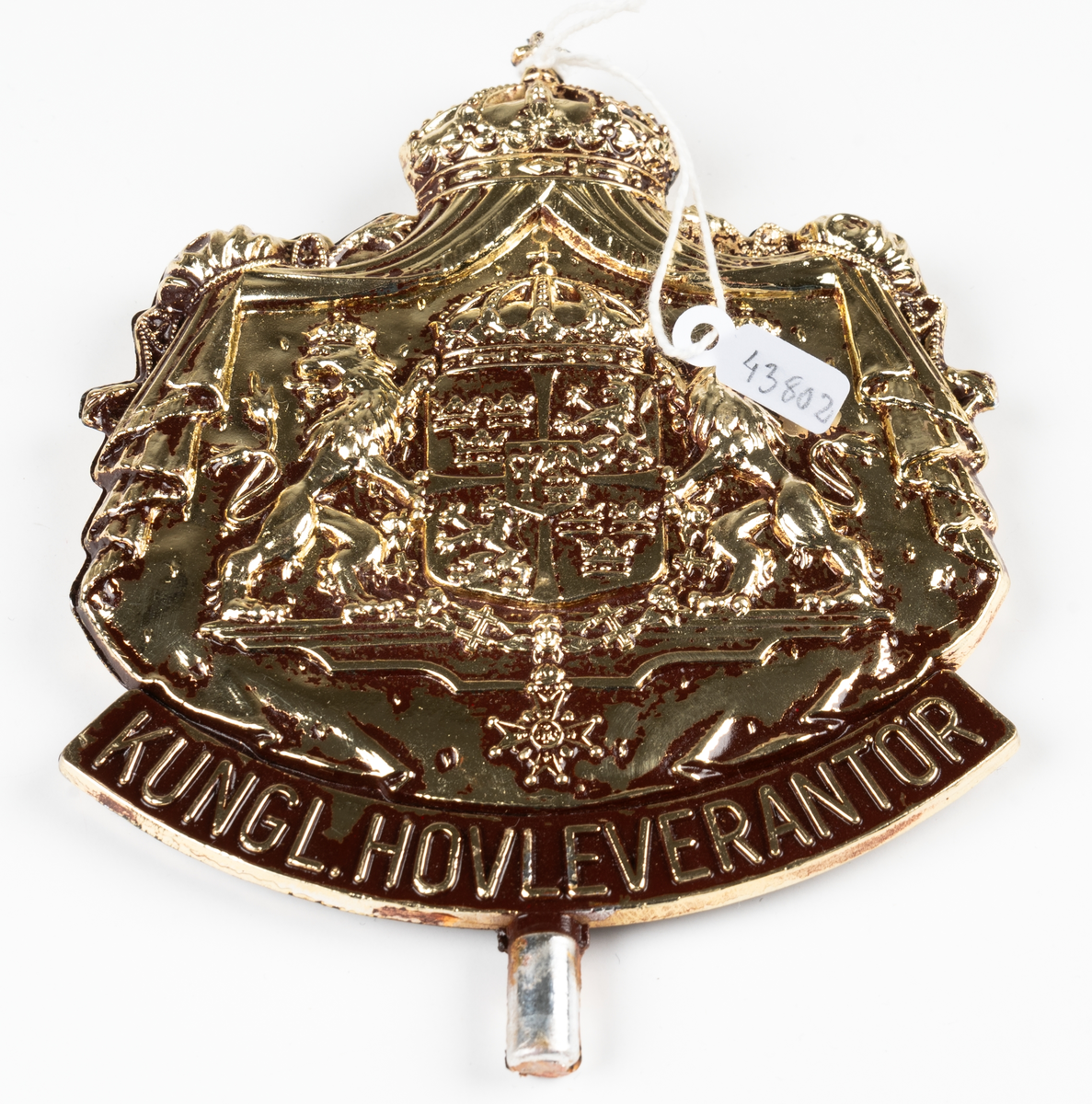 Emblem i plast för Kunglig Hovleverantör, dubbelsidigt.