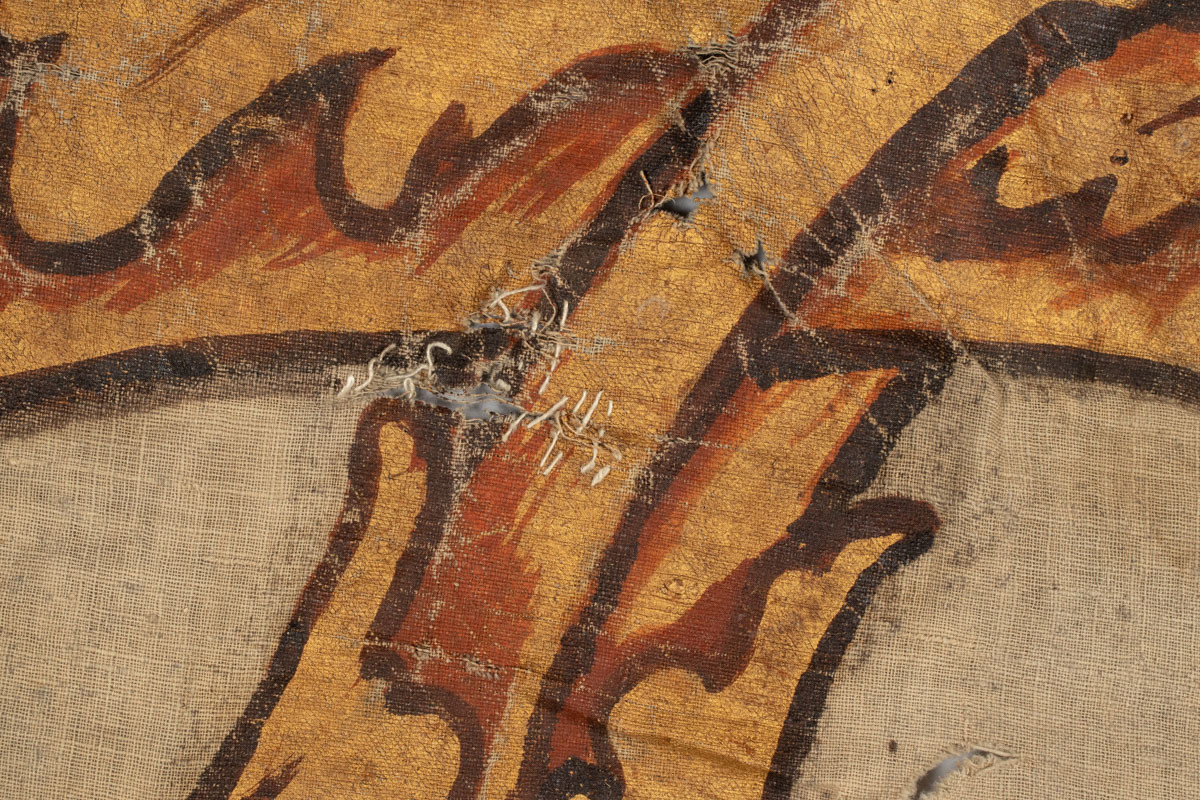 Dannebrog med kong Christian 7. (1749-1808) monogram og krone.