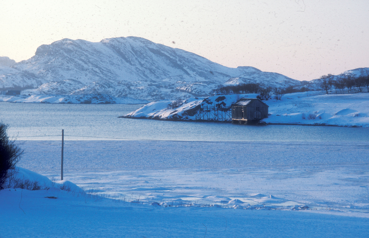 Bjugn, 1986, Tex-Fisk : Prospektbilde, kystlandskap om vinteren.