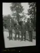 Porträtt av fyra män i uniform. Skansen, Stockholm.