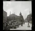 Torghandel utanför saluhallen. Östermalms torg, Stockholm.