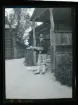 Porträtt av man i folkdräkt med nyckelharpa. Skansen, Stockholm.