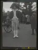 Porträtt av man i äldre uniform. Skansen, Stockholm.