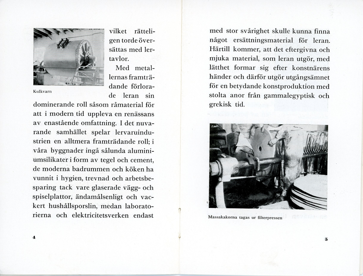 Häfte med liten historik över Gefle Porslinsfabriks tillverkning av keramik, från 1935. Titel "Där Gefle-porslinet kommer till". Utgiven av Skrivrit i Gävle.