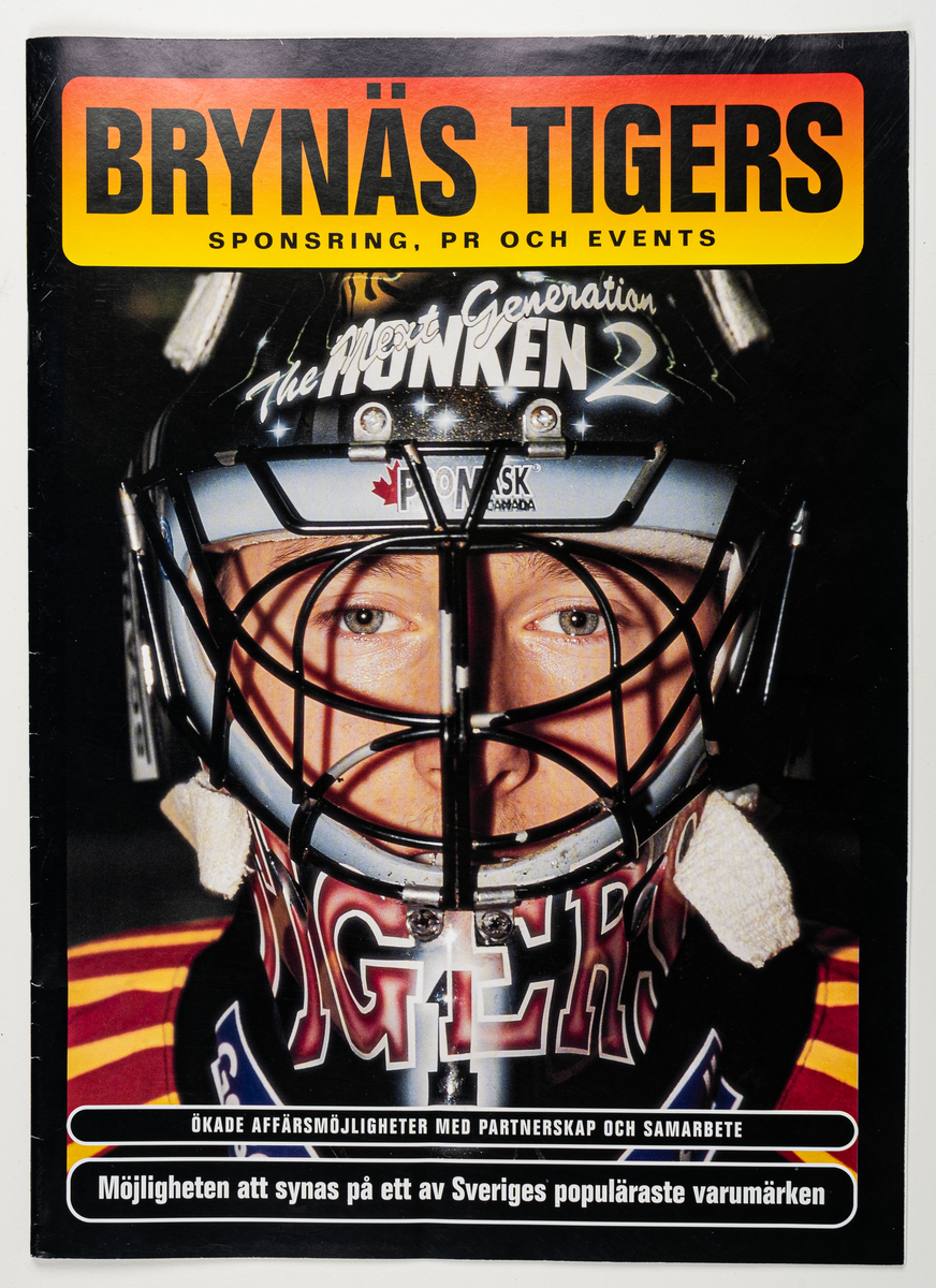 Reklamblad i färgtryck, för Brynäs Tigers.