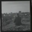 Visby i fågelperspektiv och ringmuren, 18 juni 1944.