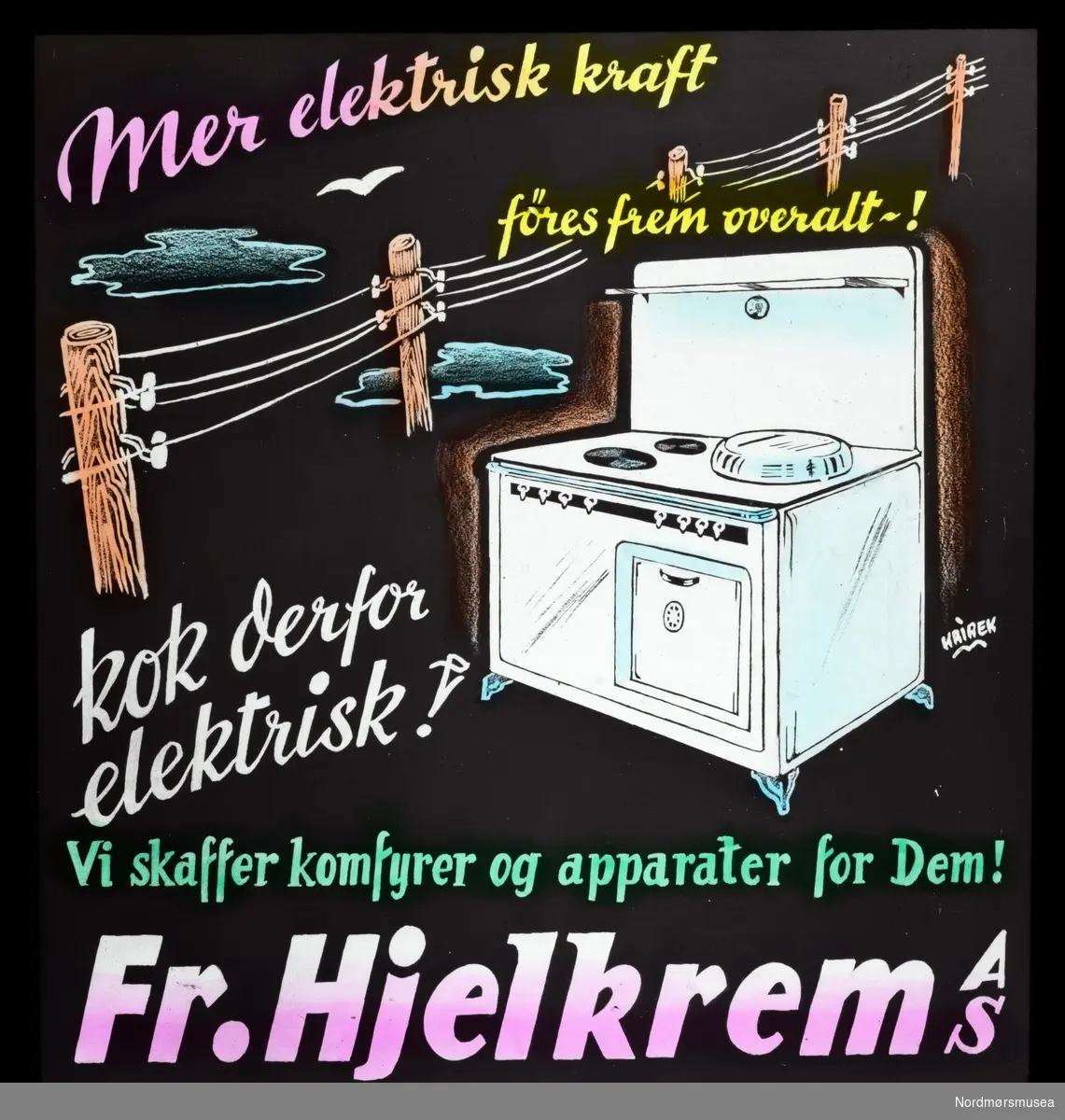 Fr. Hjelkrem a.s. Kinoreklame fra Kristiansund, hovedsaklig fra perioden 1950 til 1980.