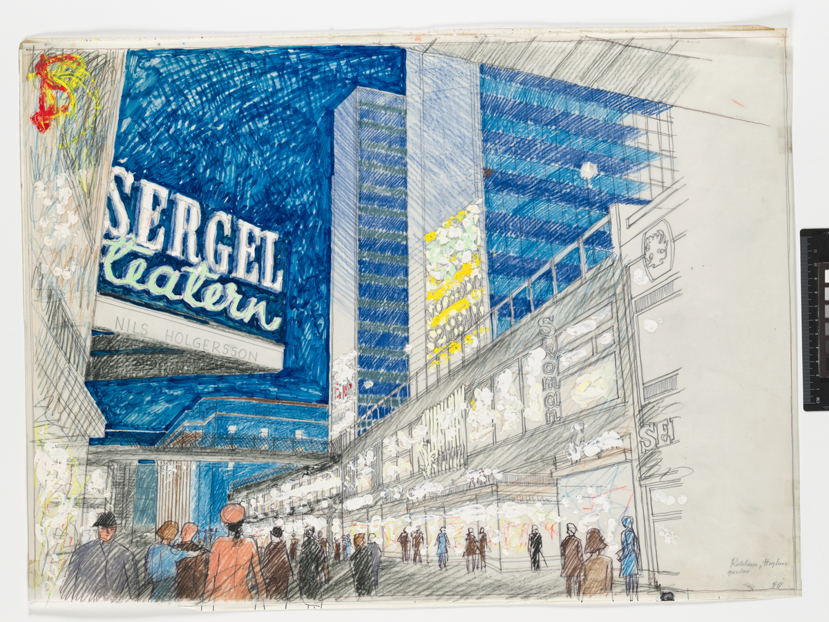 Hötorgscity
Ljusreklam på höghusens gavlar