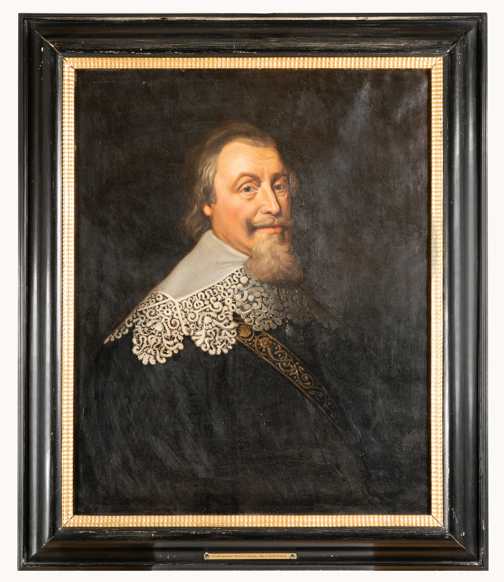 Porträtt av Axel Oxenstierna, modern kopia. Olja på duk, svart ram.
Okänd konstnär, kopia.