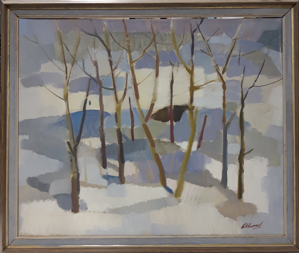 Olja på duk, "Vinterdag" av Bengt Eklund.