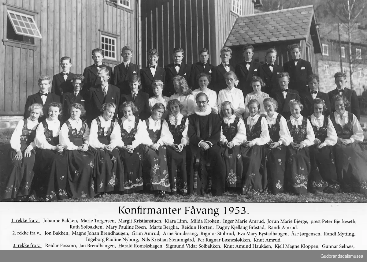Konfirmanter Fåvang 1953.