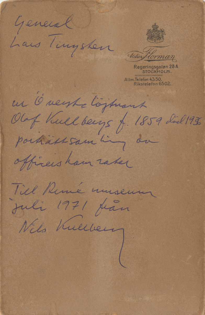 Porträtt av general Lars Tingsten.