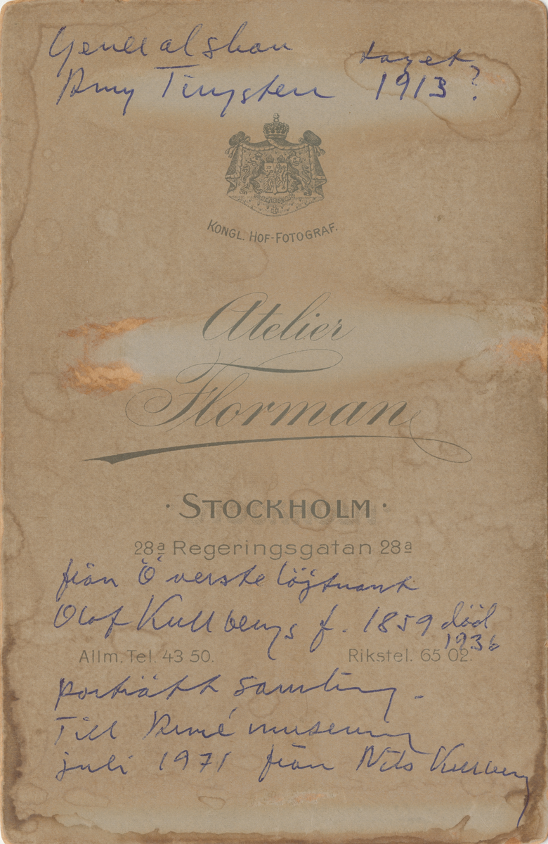 Porträtt av Amy Tingsten, hustru till general Lars Tingsten.