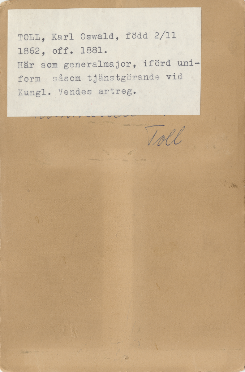 Porträtt av generalmajor Karl Toll.
