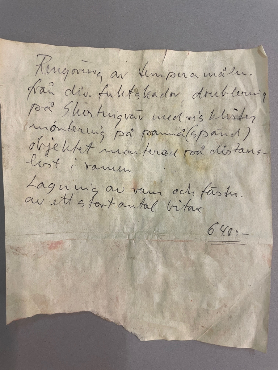 Fartygsmålning av barkskeppet Wilhelmina, byggt 1838 på Södra varvet i Gävle av John Hillman för L P Löthman och Cark Erik Rahm. Sålt till Norge 1852. Målat mellan 1845-1851 då dess befälhavare var Johan Back.