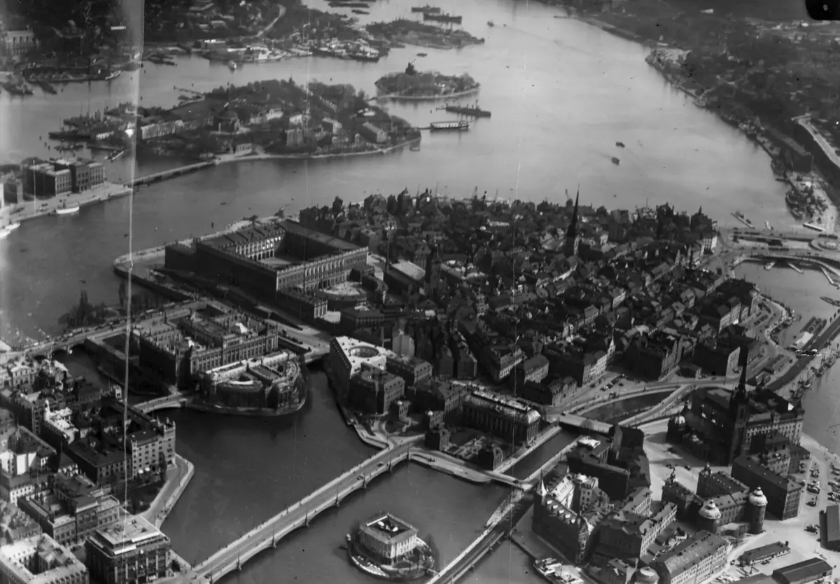 Flygbild över Gamla stan.