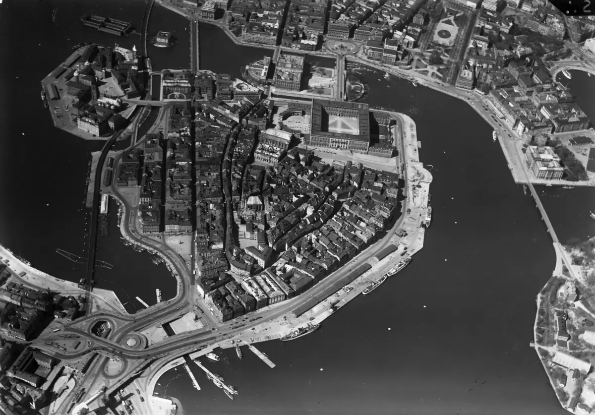 Flygfoto över Gamla stan.