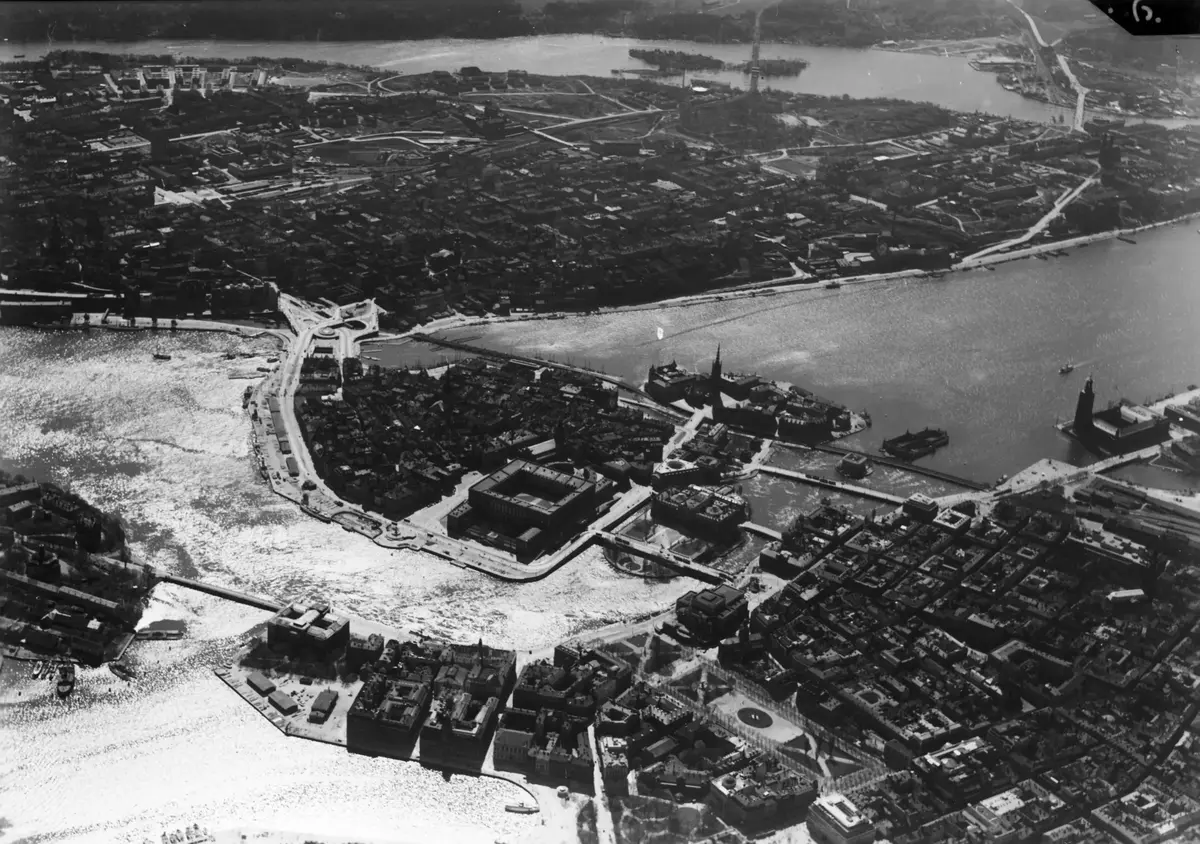 Flygfoto över Gamla stan.