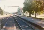 Göteborg - Borås Järnväg, GBJ, Station anlagd 1893. Stationshuset, en- och enhalvvånings i trä, renoverades fullständigt 1938. Stationen öppnad 1894. Stationshuset ombyggdes1937. Styckegodstrafiken nedlades 18 juni 1973 och persontrafiken 28 maj 1978. Vagnslasttrafiken upphörde 23 maj 1982. Stationen fjärrstyrs från 23 september 1993 från Göteborg.