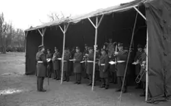 Hemvärnets musikkåren. Ingemar Badman, chef musikkåren.