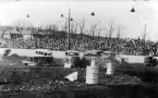 Premiär för tävling med Stock car 24/4 1955. Bil 15 Rune Carlsson, Göteborg. Bil 24 Lars Claesson, Borås. Bil 14 Torleif Falk, Falköpinfg.