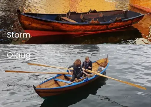 Bildet viser to ulike båter, som begge er for 4 personer.