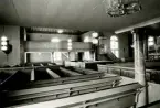 Interiör från Hälleberga kyrka innan branden 1976.