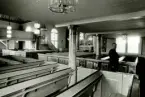 Interiör från Hälleberga kyrka innan branden 1976.