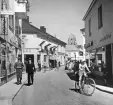 Utmed Storgatan i Vadstena. Foto omkring 1950.