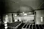 Läktaren i Hälleberga kyrka innan branden 1976.