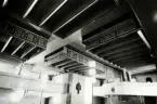Interiör från Hälleberga kyrka innan branden 1976.