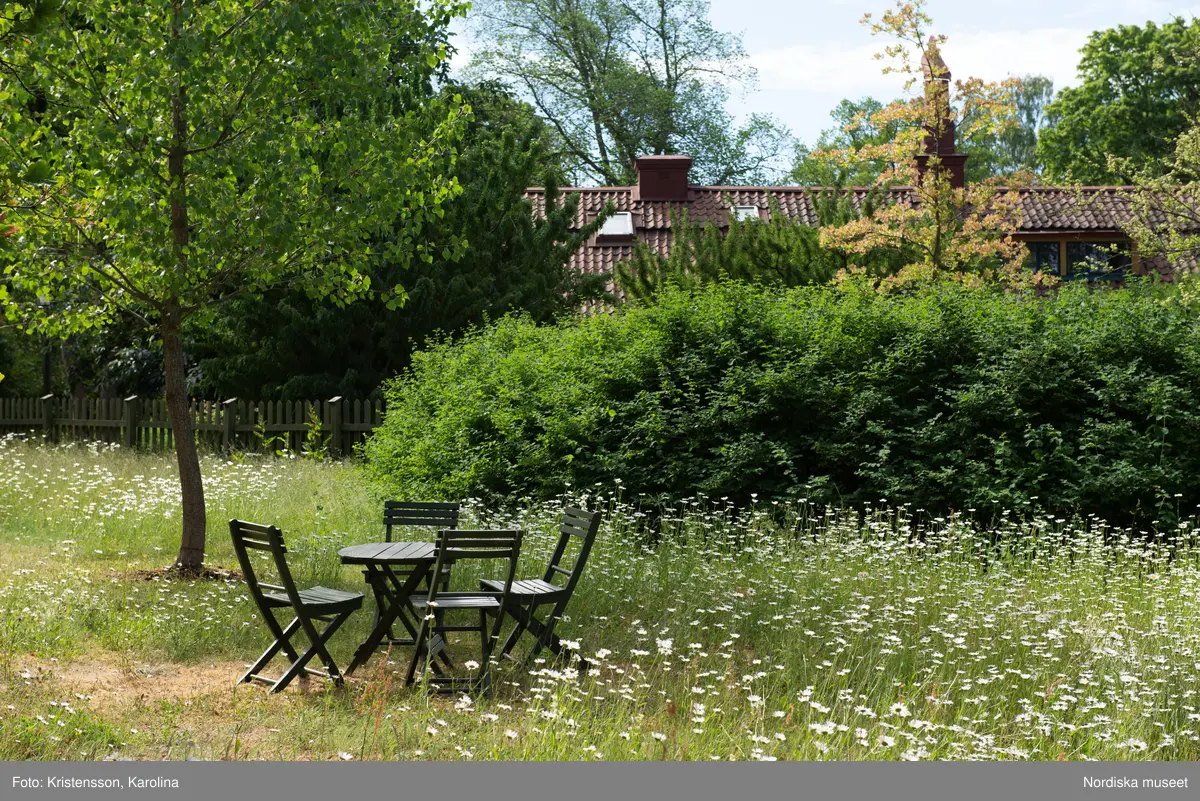 Nordiska museet, exteriörbilder tidig sommar med utblickar i närområdet på Djurgården och även drönarbilder som visar stora delar av Stockholm.