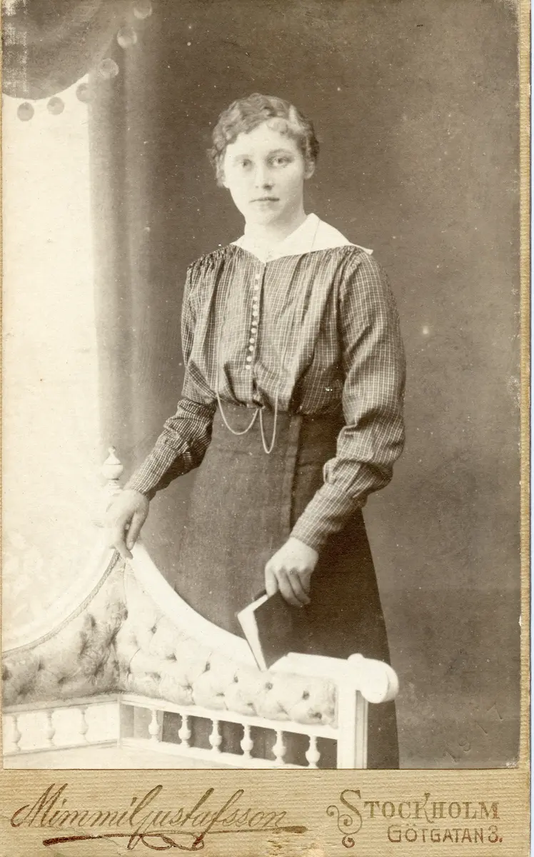 Selma Jansson som ung. Gift med Magnus Larsson Stadsberga. Paret flyttade till Brink