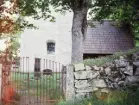 Jäts gamla kyrka, grind och kyrkogårdsmur. 1958.