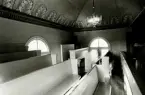 Läktaren i Hälleberga kyrka innan branden 1976.