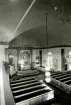 Interiör från Hälleberga kyrka före branden 1976.