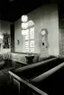 Interiör från Hälleberga kyrka innan branden 1976.