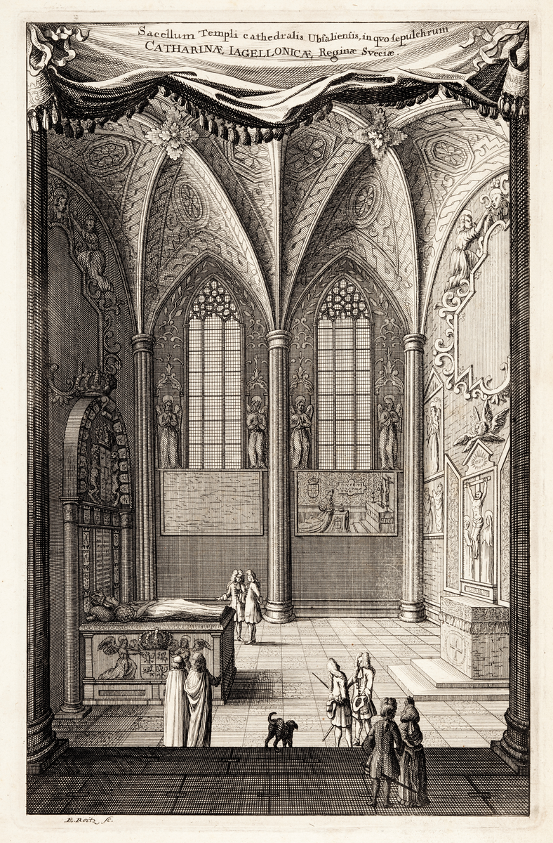 Kopparstick - Katarina Jagellonicas gravvård i Uppsala domkyrka