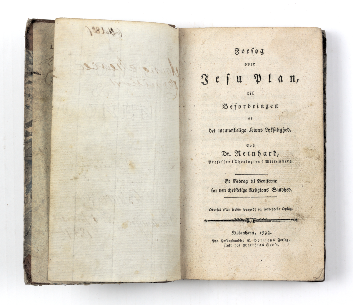 Forsøg over Jesu Plan til Befordringen af det menneskelige Kiøns Lyksalighed. Ved Dr Reinhard.