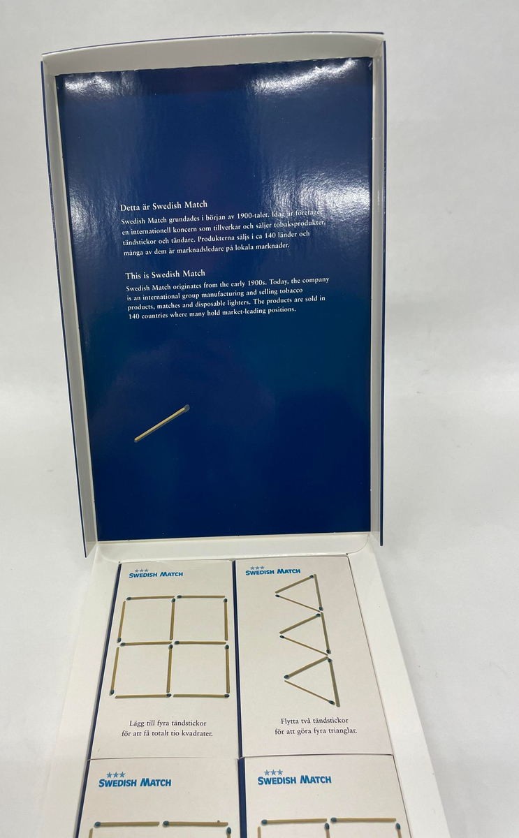 Specialförpackning, Swedish Match. förpackning innehållande 4 tändsticksaskar, SM024727-1, SM024727-2