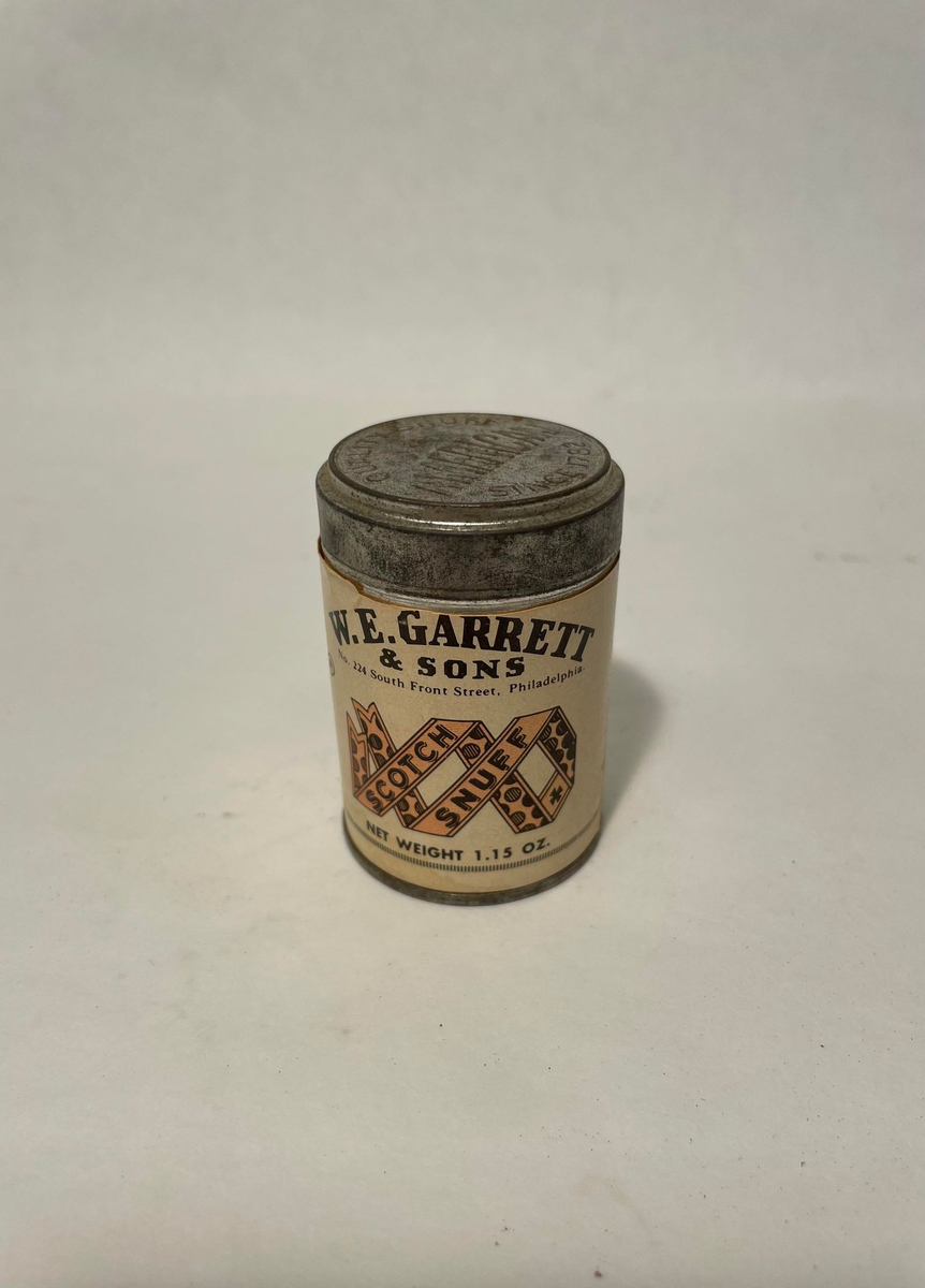 W.E. Garrett & Sons, Scotch Snuff, net weight 1.15 oz