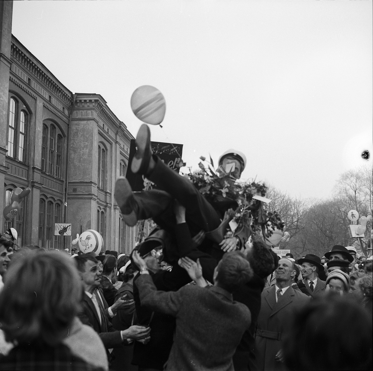 Årets första studenter från Högre allmänna läroverket, Uppsala 1959